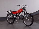a motorcycle that is parked in a garage