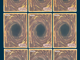 nine squares of gold and black marble on a blue background