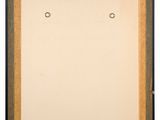 a painting of two circles on a white background with a brown frame