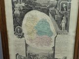 an antique map of the state of pennsylvania in a wooden frame