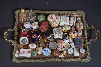 a tray that has a lot of different items on it