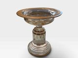 an image of a glass bowl on a pedestal on a white background
