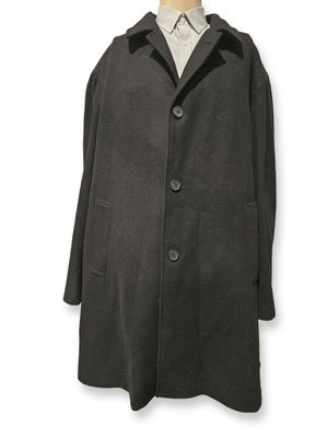 the coat is black and has a hood on it