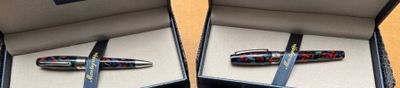 MONTEGRAPPA, stylo bille et roller dans leurs boîtes, soit 2…