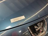 a close up of a car ' s emblem on the front of it