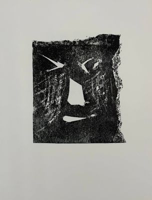 an image of a black and white drawing of a face