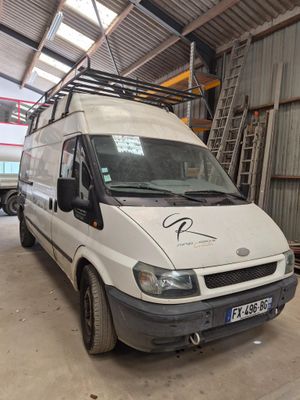 a white van that is parked in a garage