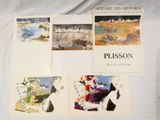 four paintings on a sheet of paper with a picture of a woman
