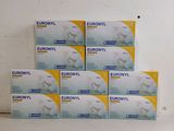 several boxes of euronyl are stacked on a shelf in the corner of a room