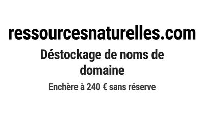 Nom de domaine ressourcesnaturelles.