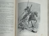 un livre ouvert avec l'image d'un homme à cheval