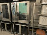 several ovens that are sitting in a kitchen