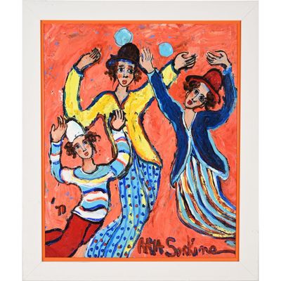 une image représentant un tableau où l'on voit un groupe de personnes en train de danser