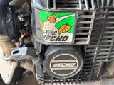 a close up of a motorcycle with a sticker on it