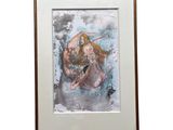 a picture of a painting of a woman in a dress