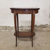 Table rognon en bois de placage et marqueterie - Style Trans…