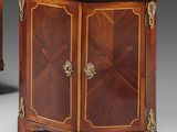 a pair of louis ii style marble top cabinets