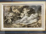 tableau représentant une femme allongée sur le sol, avec des chérensils et des chérensils en arrière-plan
