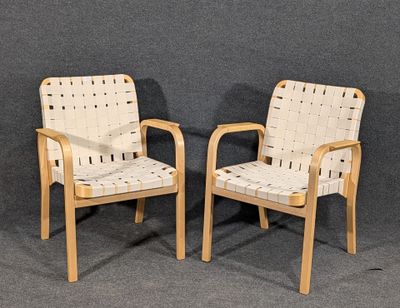 paire de fauteuils « sling » tressés de style « mid-century modern », fauteuils tressés de style « mid-century modern », fauteuils tressés de style « mid-century modern », fauteuils tressés de style « mid-century modern »