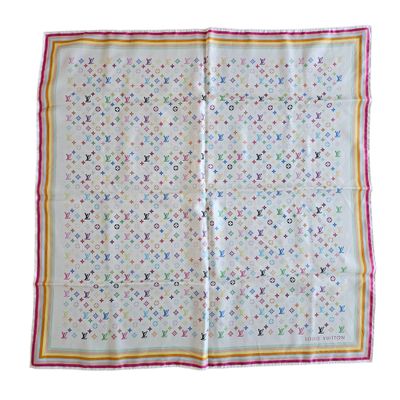 louis vuitton monograme silk pocket square scarf