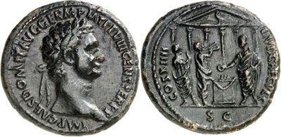 a silver coin with an image of a man holding a sword