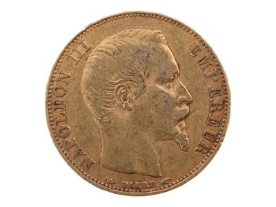 Pièce de 20 francs or Napoléon III tête nue, 1854. Petites u… - Photo 1