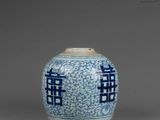 chinese blue and white porcelain vase with double happiness symbols