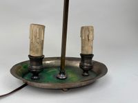 Petite lampe de bureau dit "Bouillotte" en métal à deux feux… (photo 2)
