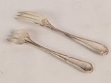 two forks and spoons sitting on a table