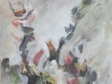 une peinture à l'huile représentant un vase avec des fleurs sur une table