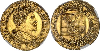 une pièce d'or portant l'image d'un homme