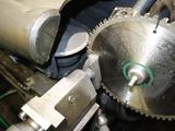 a close up of a machine that has a circular blade on it