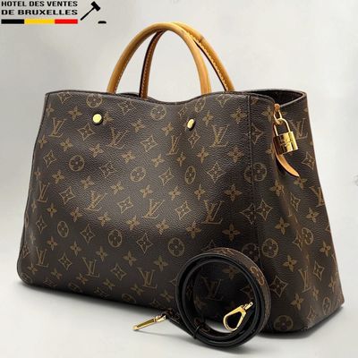 louis vuitton brown monogram canvas and leather tote bag