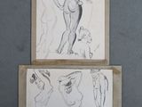 deux dessins représentant un homme et une femme en maillot de bain