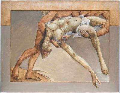 une image représentant un tableau où l'on voit un homme et une femme faisant le poirier