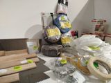 a table with a lot of items on it