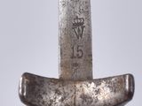 a close up of a knife with a metal handle
