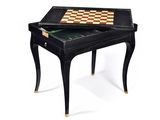an old game table with a chess board on top of it