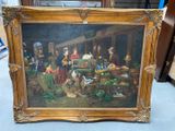 a picture of a painting of people in a market