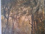 une photo d'un tableau représentant une forêt avec des arbres