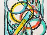 une image représentant une peinture composée de cercles et de lignes sur fond blanc