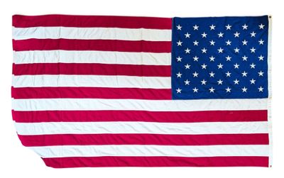 Un drapeau américain est représenté sur un fond blanc.