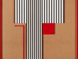 an image of a painting of a cross made out of strips of white and red