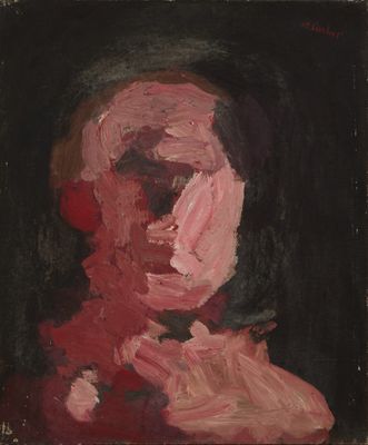 une image d'un tableau représentant une femme en robe rouge