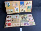 three books of children ' s books with pictures of animals and people on them