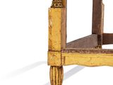 a small wooden table with a drawer underneath it
