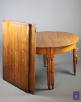 Table de salle à manger en chêne mouluré, avec deux allonges (photo 3)