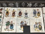 de nombreux carreaux aux motifs variés exposés