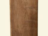 a wooden cabinet with a marble top on a white background