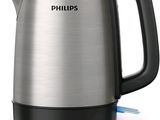 La bouilloire électrique Philips est posée sur une surface blanche
